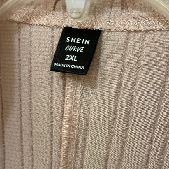 SHEIN UEC Women’s Size 2X Pink Embroidered Ruffle Sleeve Blouse - Picture 2 of 9